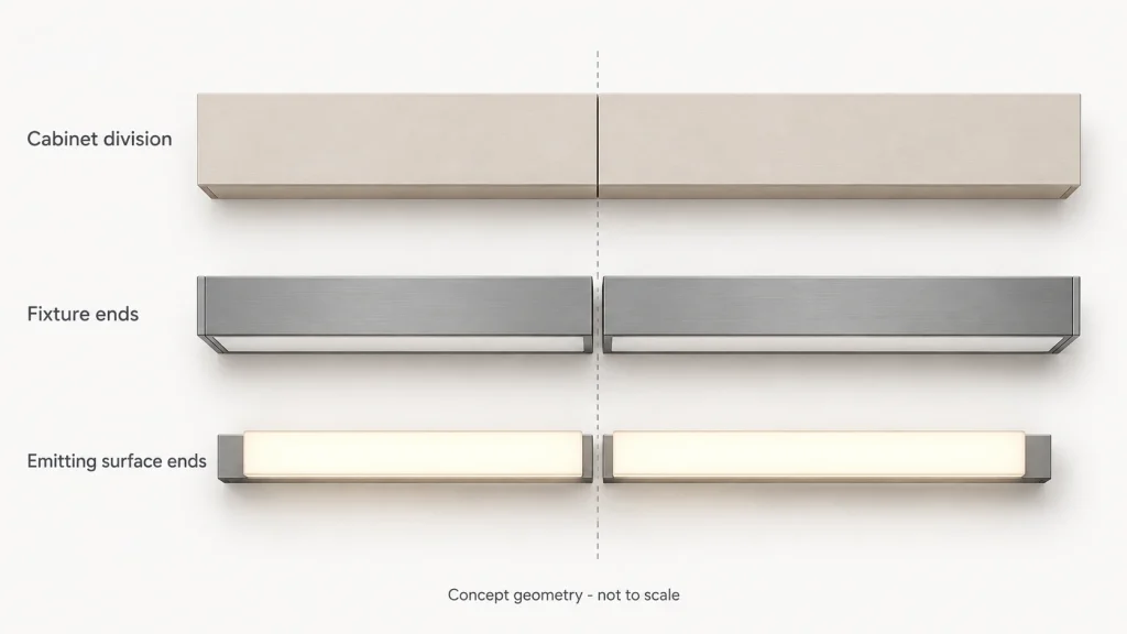 Linear Light Joints in Retail Displays: Dark Gaps and Continuity